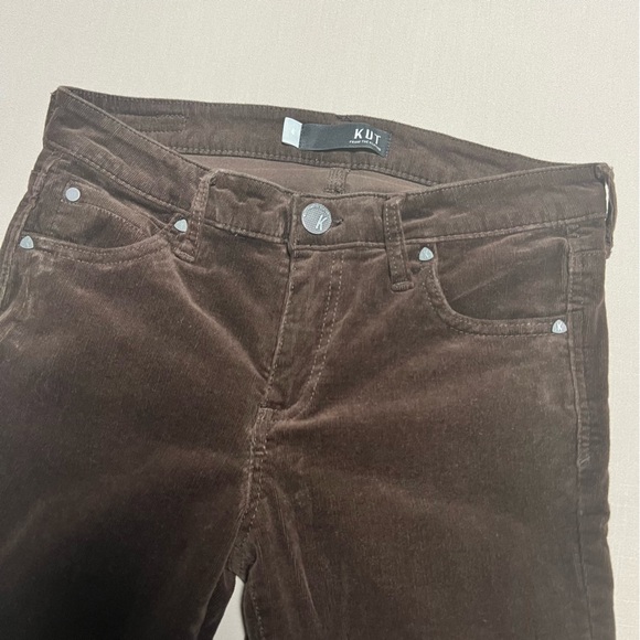 Kut from the Kloth Diana Fab Ab Skinny Corduroy Jeans Size 4 Chocolate Brown - Picture 5 of 12
